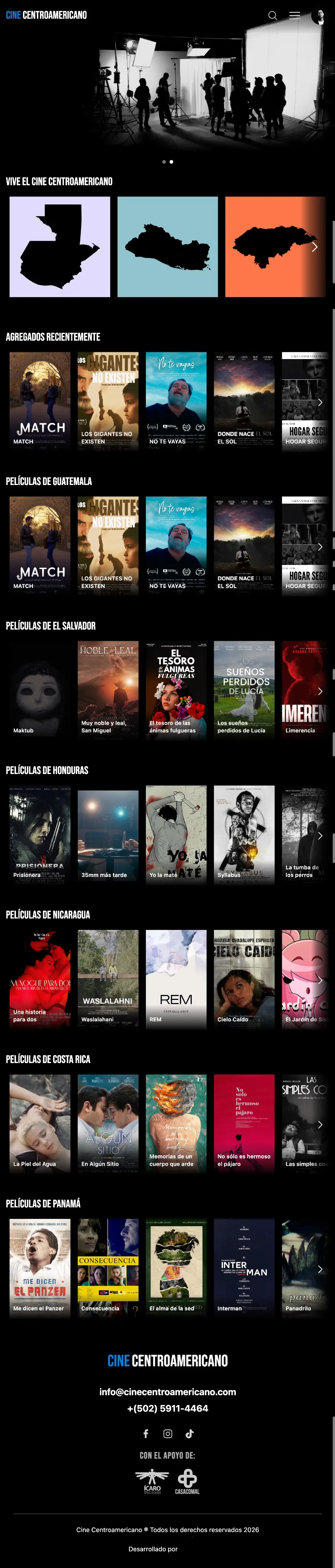 Plataforma Cine Centroamericano — Portal digital del cine y audiovisual